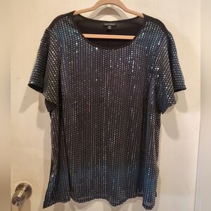 Lane Bryant Women's Ombre Sequin Front Top Sz 18/20 Party Event Gala Career